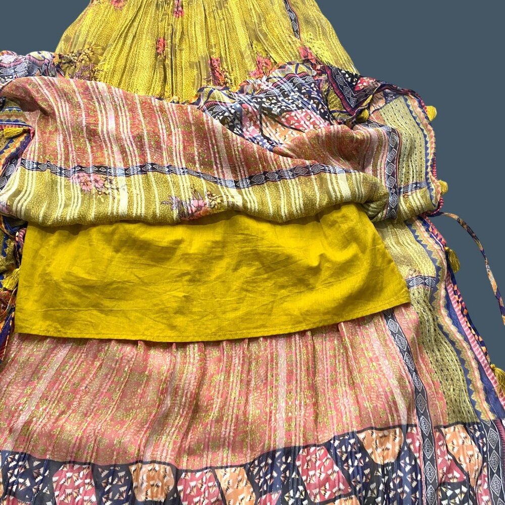 Bhanuni By Jyoti Anthropologie Citron Sleeveless Maxi Dress S slip dress lined t - Picture 9 of 15